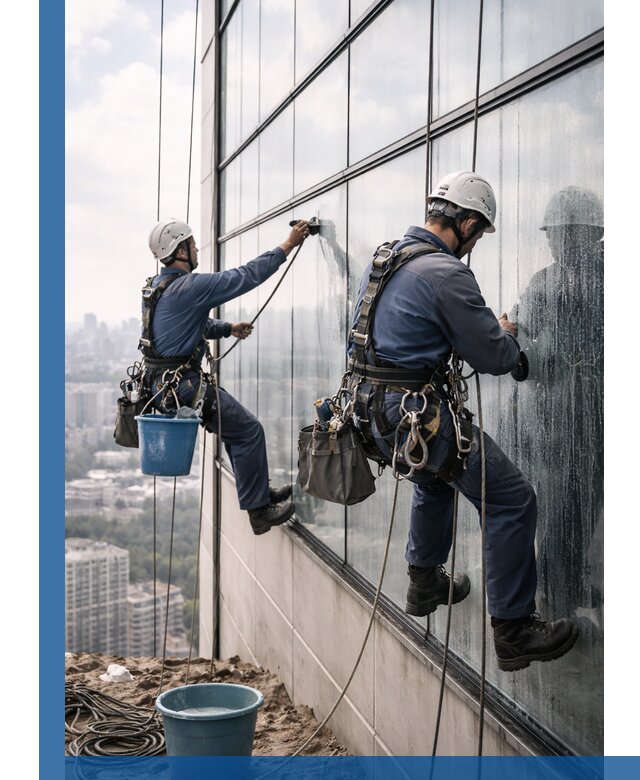 Профессиональная мойка фасадных окон альпинистами в Энгельсе