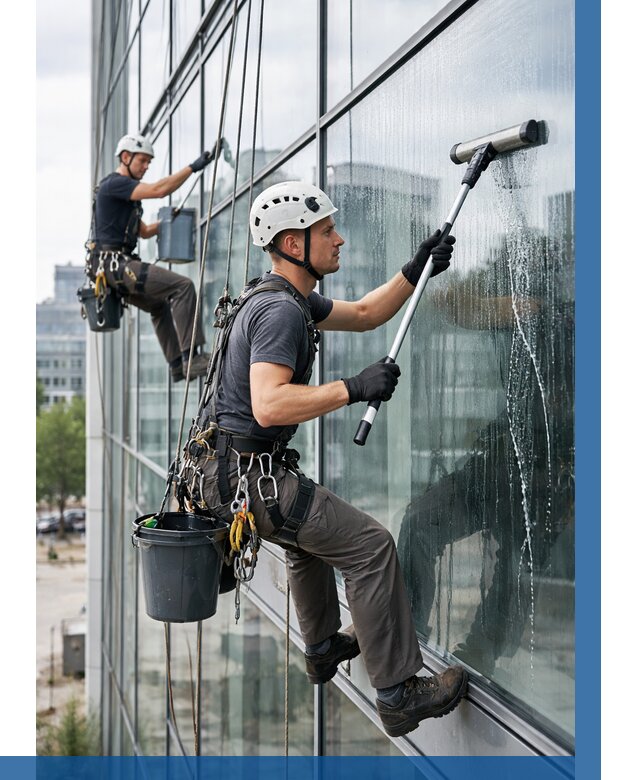 Мойка витражей альпинистами в Энгельсе от 746 р. под ключ|ВЫСОТНИК-Энг