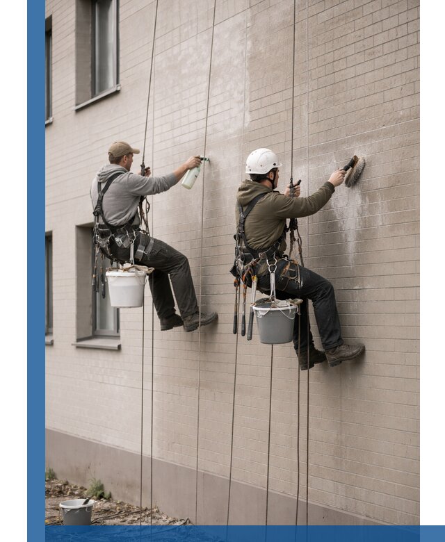 Удаление высолов с фасада зданий в Энгельсе без повреждений и следов