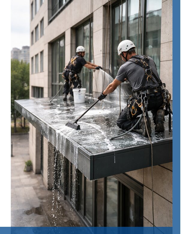 Мойка козырьков и навесов в Энгельсе от 3731 р. | ВЫСОТНИК-Энг