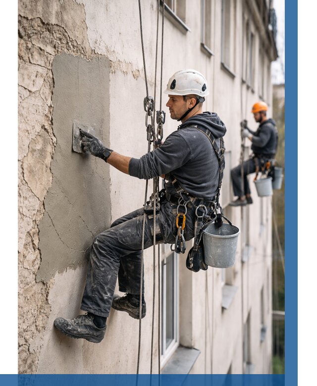 Восстановление штукатурки фасада в Энгельсе от 1279 р. | ВЫСОТНИК-Энг