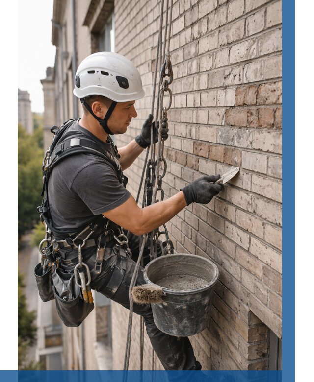 Ремонт кирпичной кладки фасада в Энгельсе от 1919 р. | ВЫСОТНИК-Энг