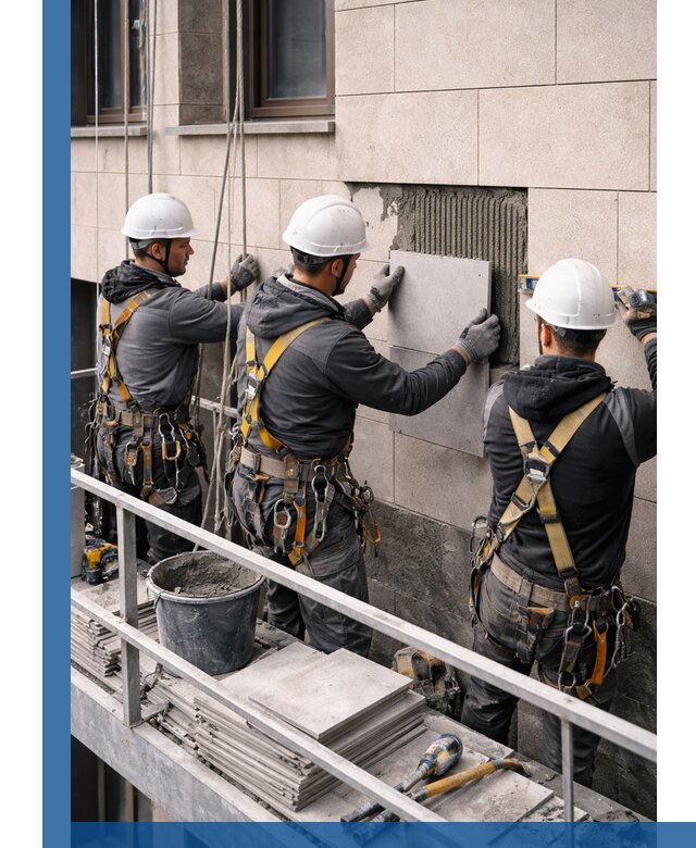 Ремонт облицовки фасада плиткой в Энгельсе с гарантией