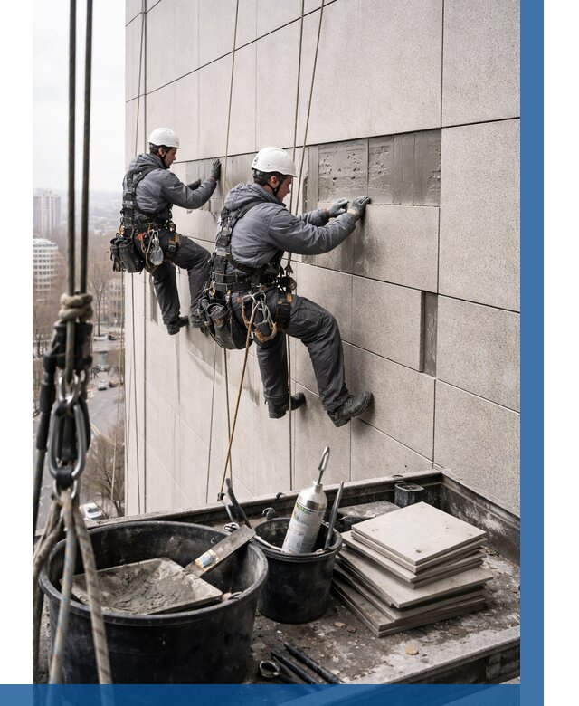 Ремонт фасада из керамогранита в Энгельсе от 2665 р. | ВЫСОТНИК-Энг