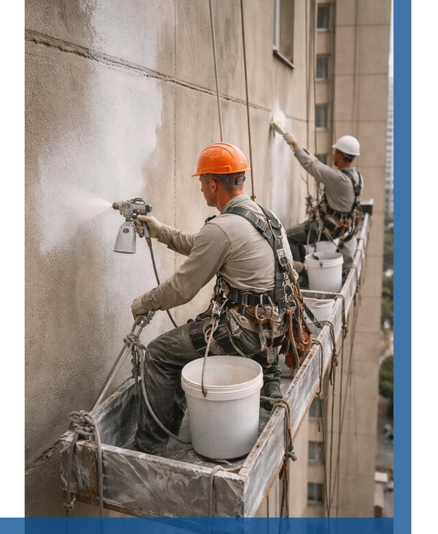 Грунтовка фасада на высоте в Энгельсе от 128 р. | ВЫСОТНИК-Энг