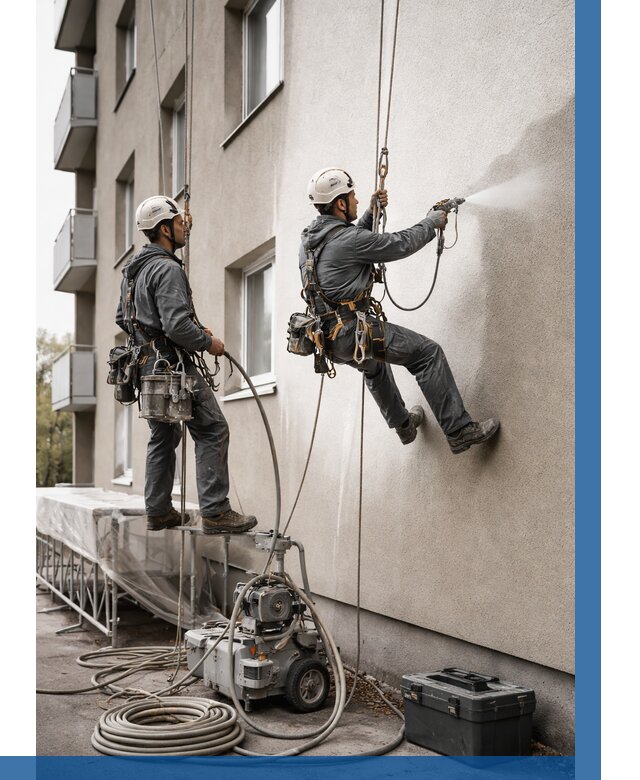 Безвоздушная покраска фасада в Энгельсе от 234 р/м² | ВЫСОТНИК-Энг