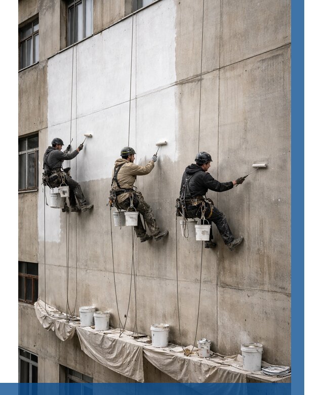 Покраска бетонного фасада в Энгельсе от 373 р за м2 | ВЫСОТНИК-Энг