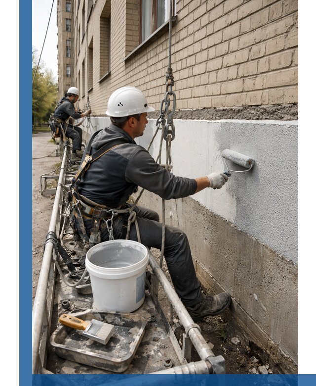 Окраска цоколя здания в Энгельсе профессионально и надежно