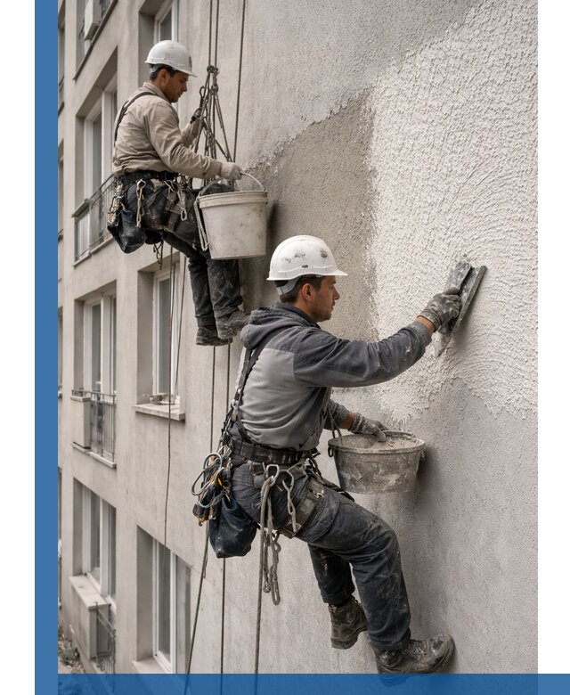 Нанесение декоративной штукатурки короед на фасад в Энгельсе