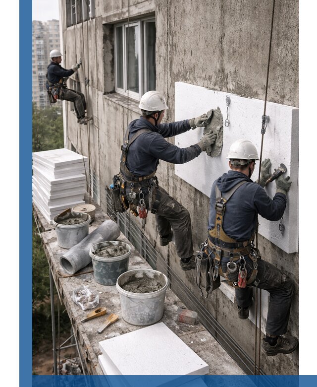 Утепление фасада пенополистиролом в Энгельсе под ключ