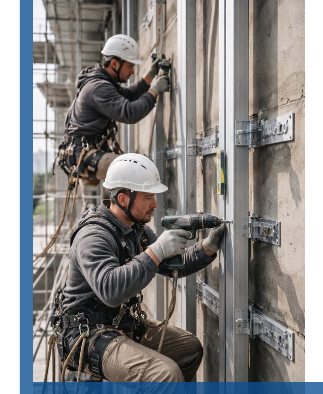 Монтаж и крепление подсистемы вентфасада в Энгельсе