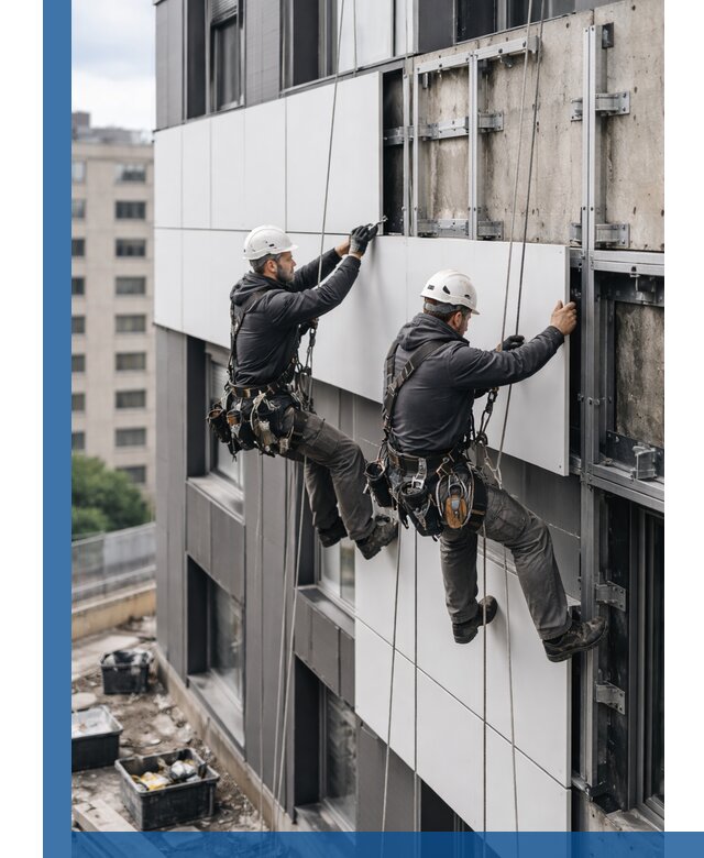 Монтаж композитных панелей фасада в Энгельсе под ключ
