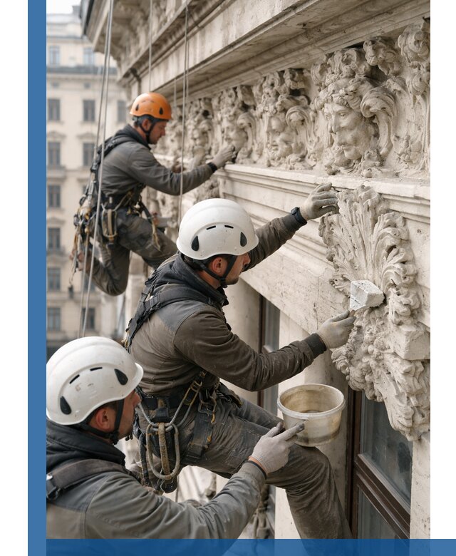 Реставрация фасадной лепнины с высотными работами в Энгельсе