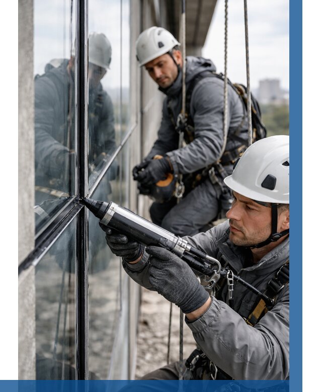 Герметизация витражных швов в Энгельсе от 693 р. | ВЫСОТНИК-Энг