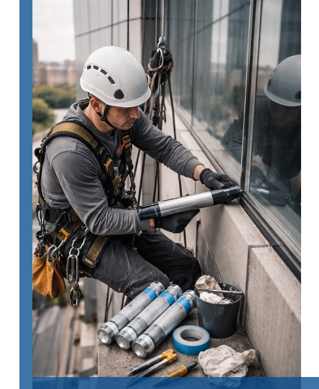 Герметизация стыков витража в Энгельсе для герметичных фасадов