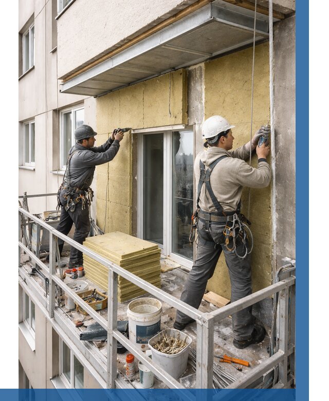 Утепление балкона снаружи в Энгельсе от 1705 р. под ключ ВЫСОТНИК-Энг