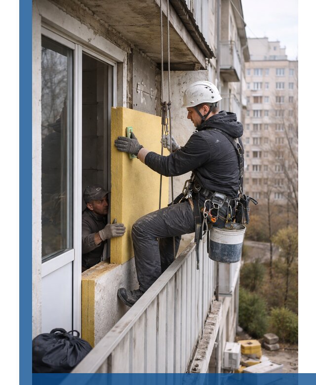 Профессиональное утепление балкона снаружи в Энгельсе под ключ