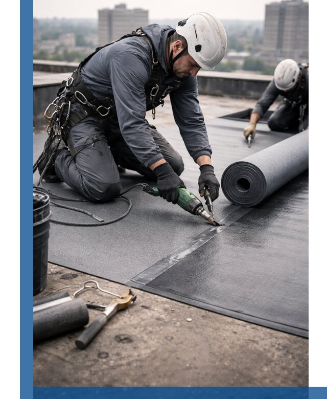 Ремонт мягкой кровли в Энгельсе с выездом промальпинистов