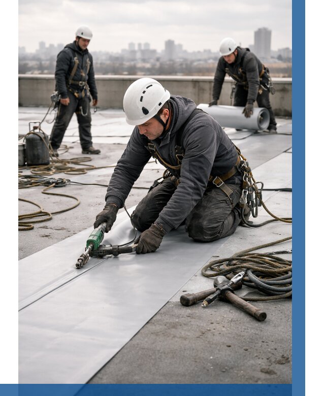 Ремонт мембранной кровли в Энгельсе от 1919 р./м2 | ВЫСОТНИК-Энг