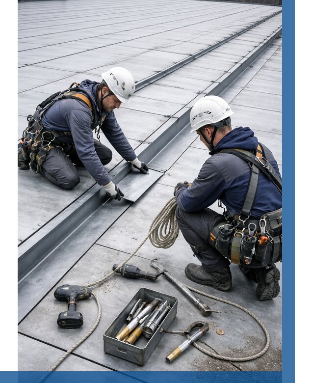 Ремонт фальцевой кровли в Энгельсе от 746 р. | ВЫСОТНИК-Энг