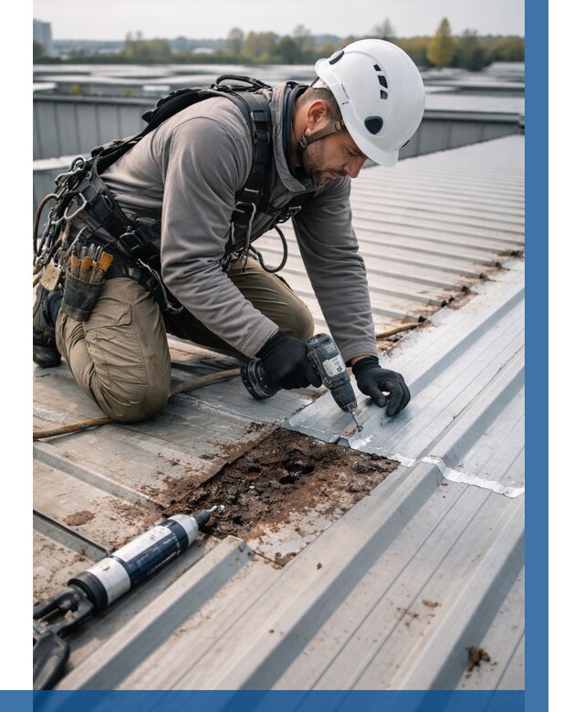 Ремонт профнастила на кровле в Энгельсе от 746 р. | ВЫСОТНИК-Энг