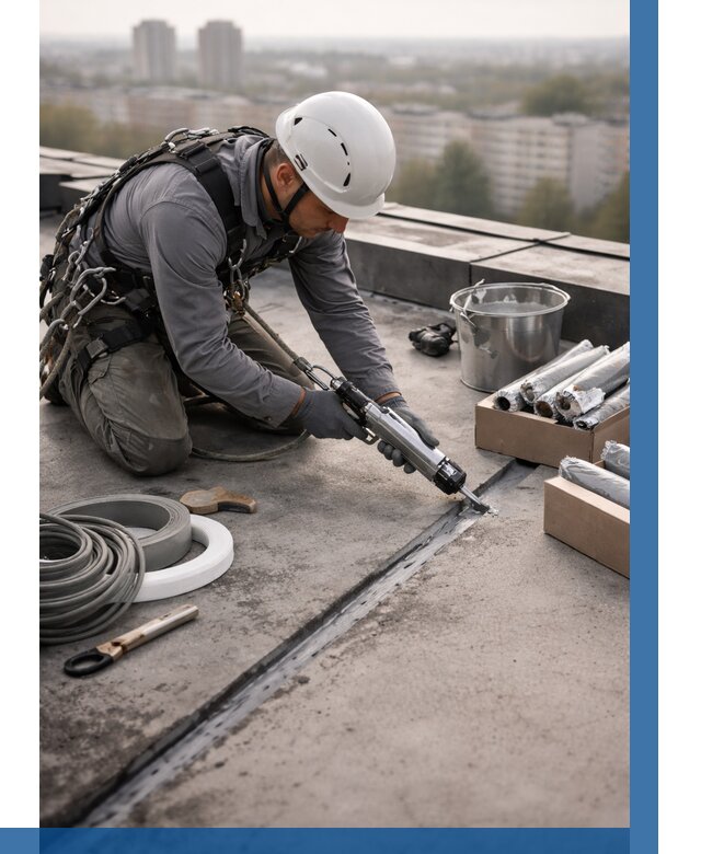 Герметизация швов кровли в Энгельсе от 480 р./м2 | ВЫСОТНИК-Энг