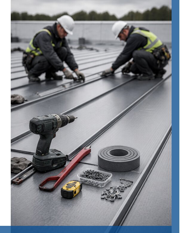 Монтаж фальцевой кровли в Энгельсе от 1919 р. | ВЫСОТНИК-Энг