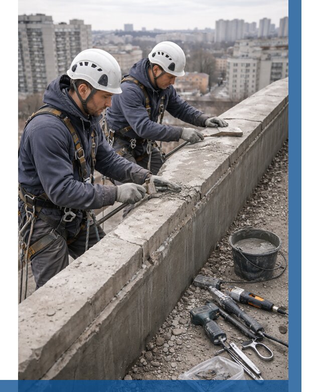 Ремонт парапета на кровле в Энгельсе от 1599 р. | ВЫСОТНИК-Энг
