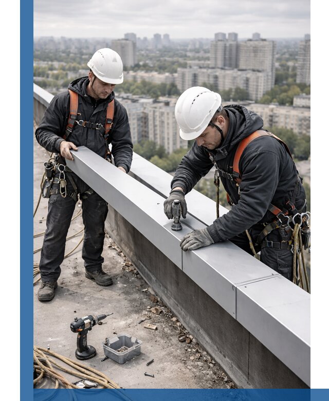 Монтаж парапетных крышек и ограждений кровли в Энгельсе