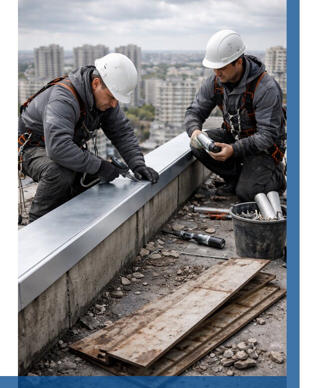 Замена парапетных крышек под ключ в Энгельсе от 1279 р. | ВЫСОТНИК-Энг