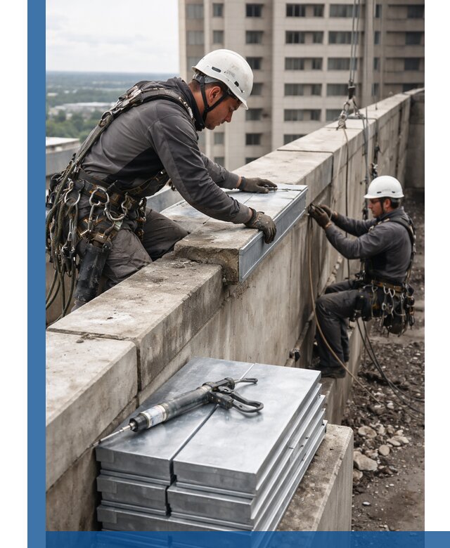 Замена парапетных крышек и установка новых в Энгельсе