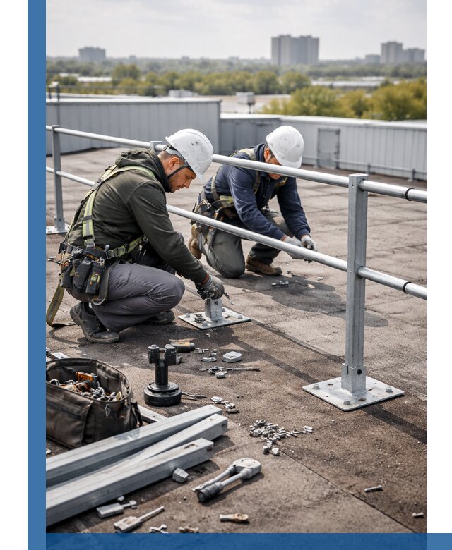 Монтаж кровельного ограждения в Энгельсе под ключ с гарантией