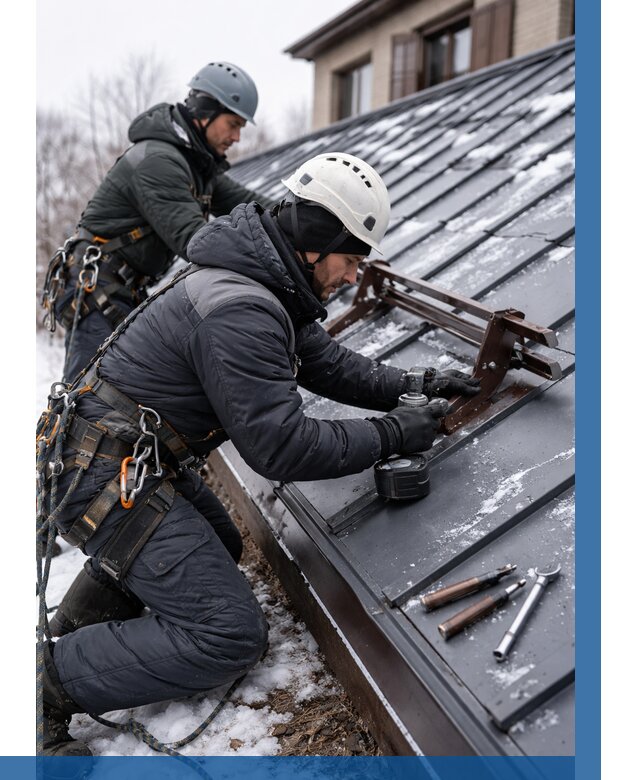 Монтаж снегозадержателей в Энгельсе от 480 р. | ВЫСОТНИК-Энг