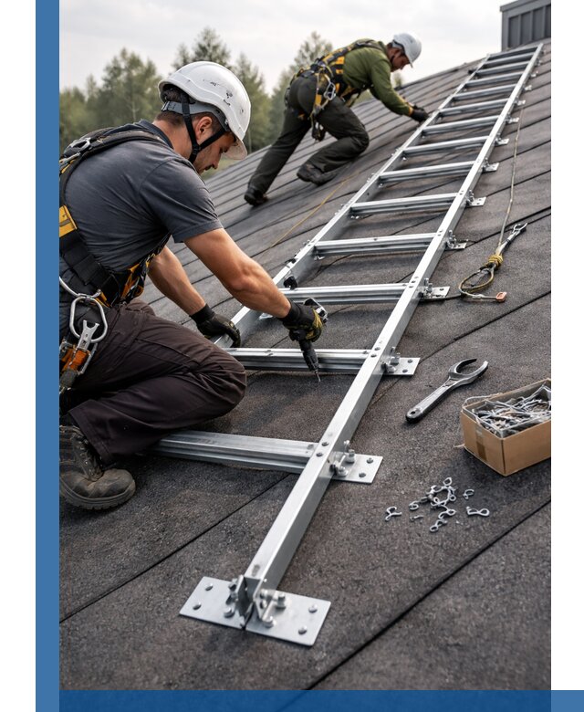 Профессиональный монтаж кровельной лестницы в Энгельсе под ключ