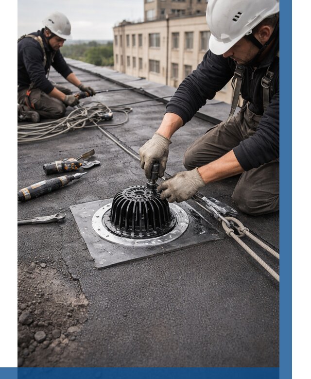 Установка водосточных воронок в Энгельсе цена от 3731 р. | ВЫСОТНИК-Энг