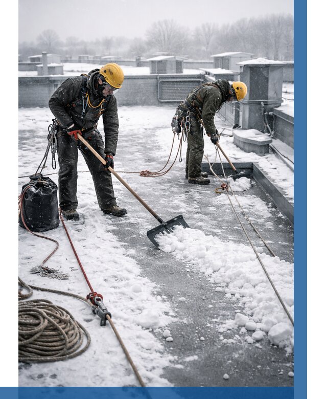 Очистка крыши от снега в Энгельсе от 7994 р. | ВЫСОТНИК-Энг