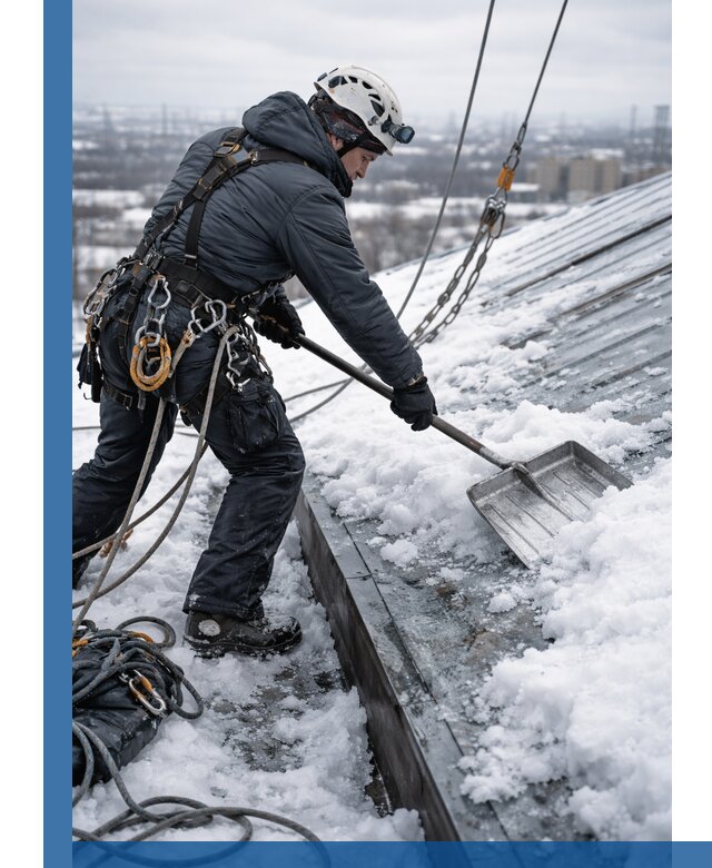Профессиональная очистка кровли от снега и наледи в Энгельсе