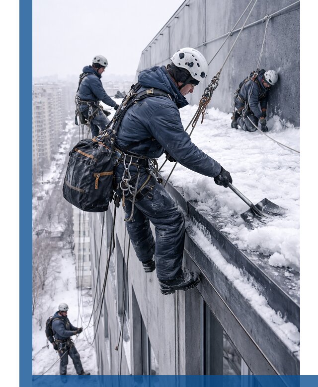 Абонентское обслуживание кровли зимой в Энгельсе регулярный уход