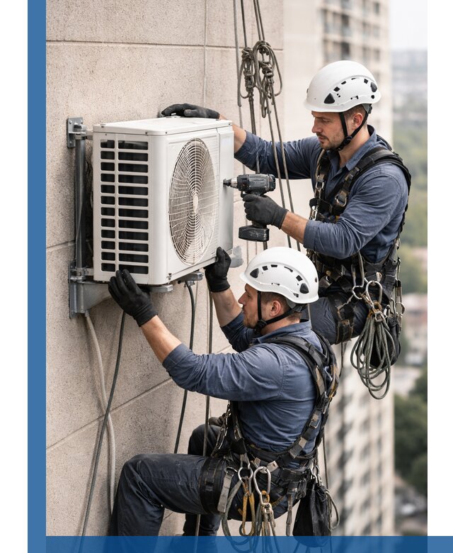 Монтаж внешнего блока кондиционера в Энгельсе установка и крепление