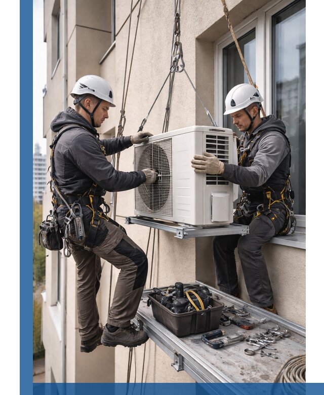 Перенос внешнего блока кондиционера в Энгельсе с монтажом и крепежом