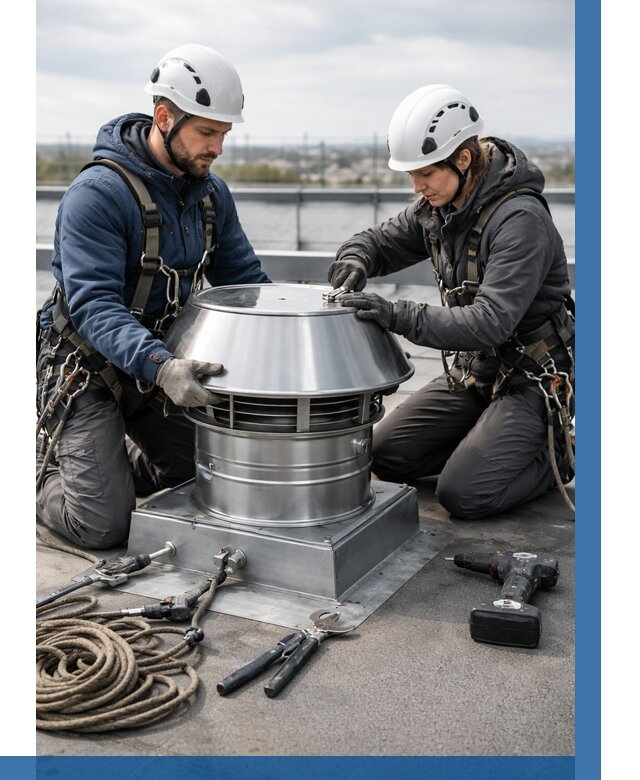 Установка дефлекторов на кровле в Энгельсе от 4797 р. | ВЫСОТНИК-Энг