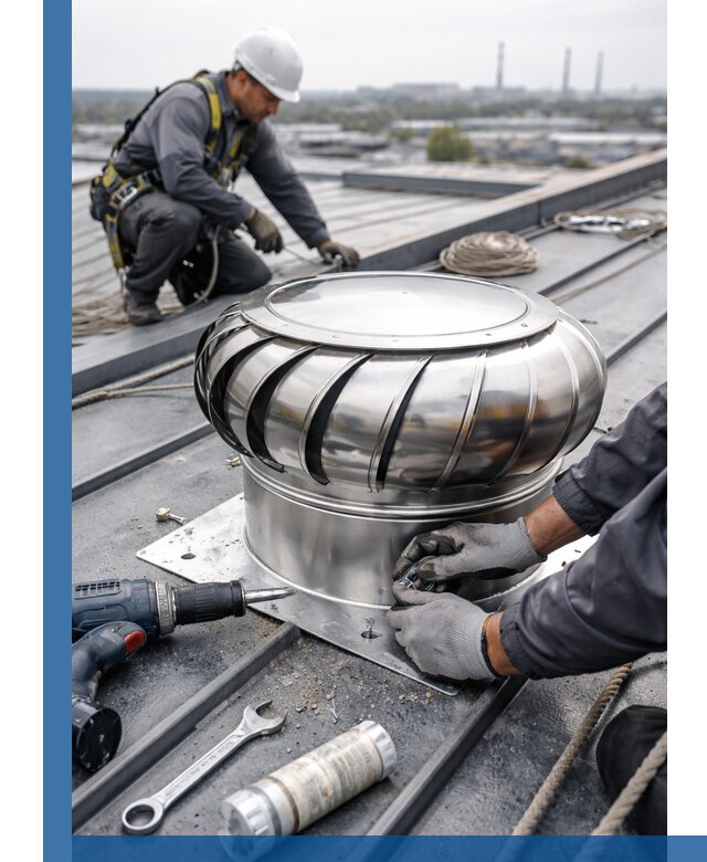 Установка дефлекторов на кровле в Энгельсе профессионально