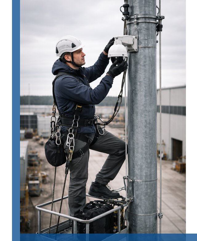 Профессиональная установка видеокамер на мачте в Энгельсе