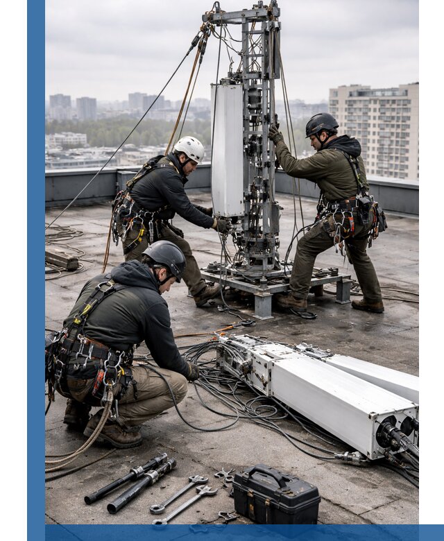 Демонтаж антенн на крыше зданий в Энгельсе с гарантией