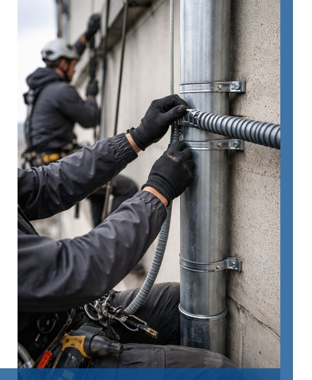 Монтаж гофры для кабеля в Энгельсе от 320 р. | ВЫСОТНИК-Энг