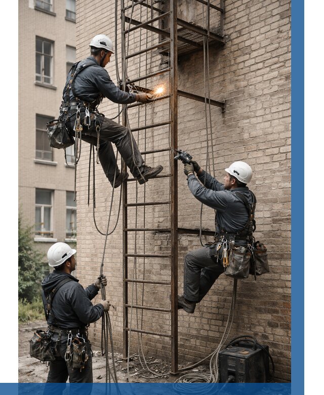 Ремонт пожарной лестницы в Энгельсе от 7994 р. | ВЫСОТНИК-Энг