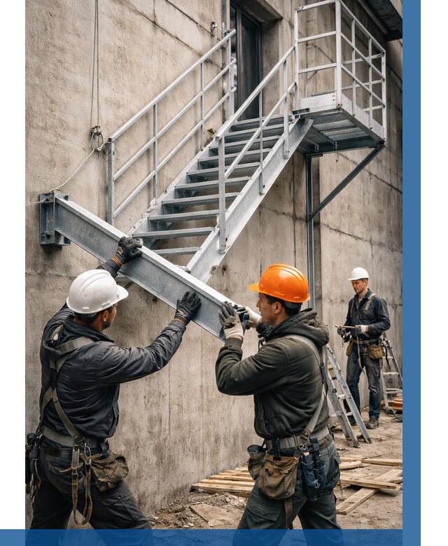 Монтаж металлических лестниц в Энгельсе от 15989 р. | ВЫСОТНИК-Энг