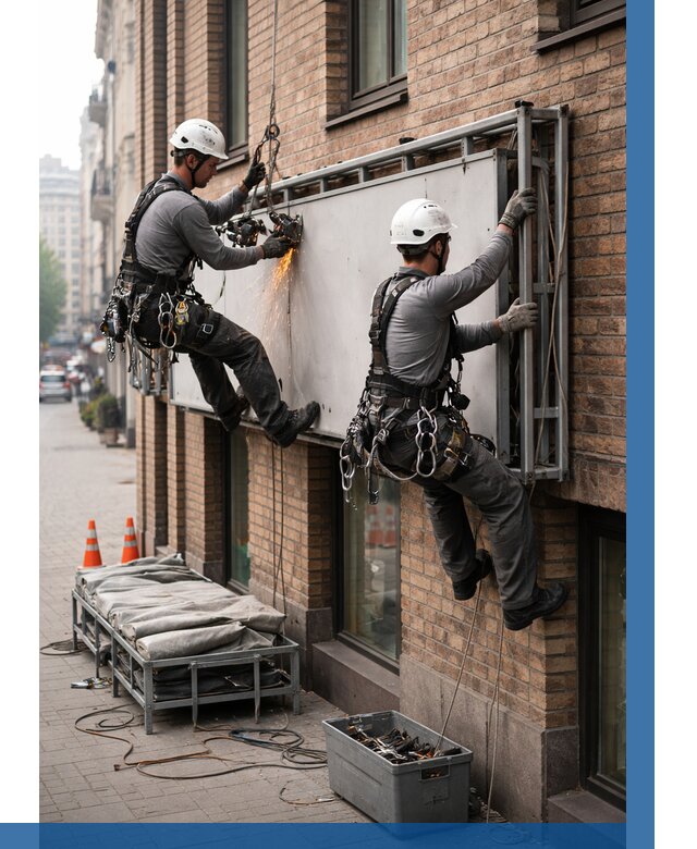 Демонтаж рекламной вывески в Энгельсе от 6928 р. | ВЫСОТНИК-Энг