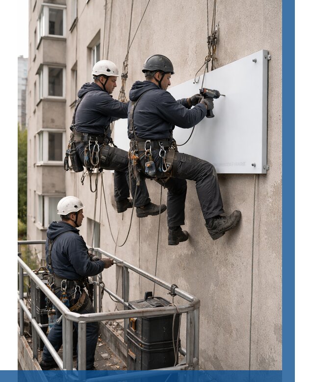 Монтаж табличек и указателей в Энгельсе от 3731 р. | ВЫСОТНИК-Энг