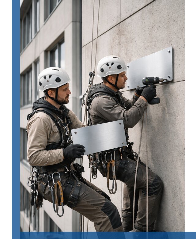 Монтаж табличек и указателей в Энгельсе для зданий и сооружений